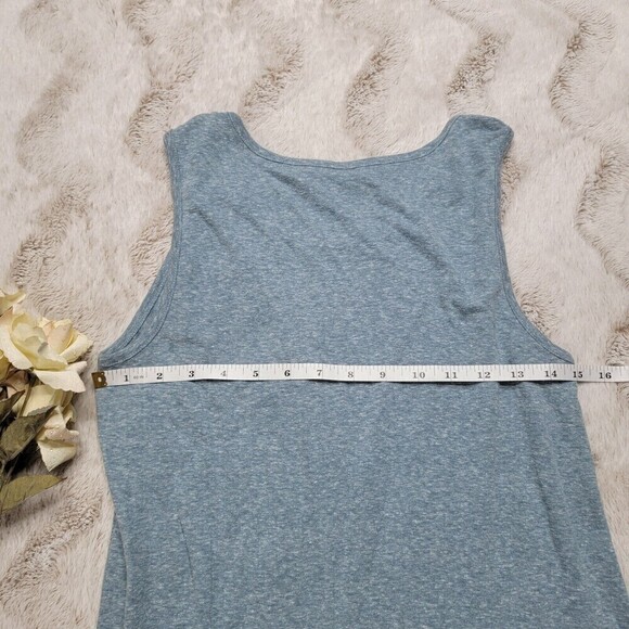 ✨️CL Foreign Exchange Cotton Blend Steel Blue Sleeveless Asymmetrical Tank Top S - Picture 8 of 11